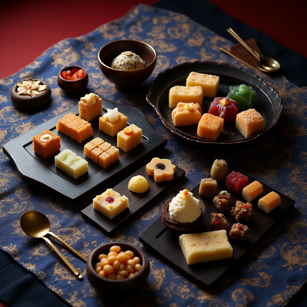 江戸時代の菓子文化をイメージした多様な和菓子の展示