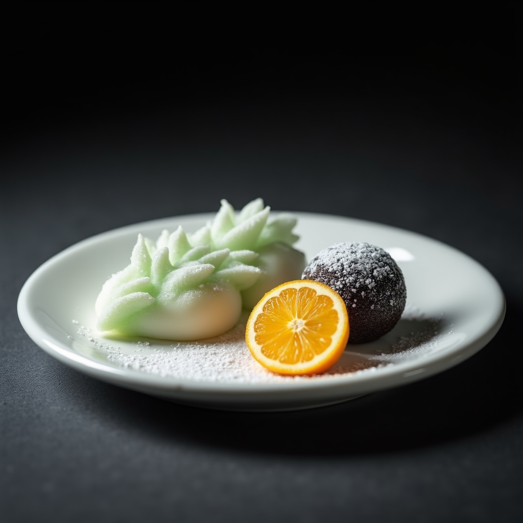 柚子と雪をイメージした冬の和菓子